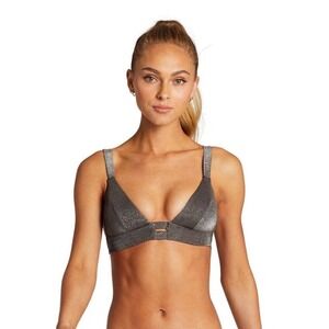 Vitamin‎ A Bikini Top Womens XL Graphite Metallic Neutra Shimmer Triangle Swim